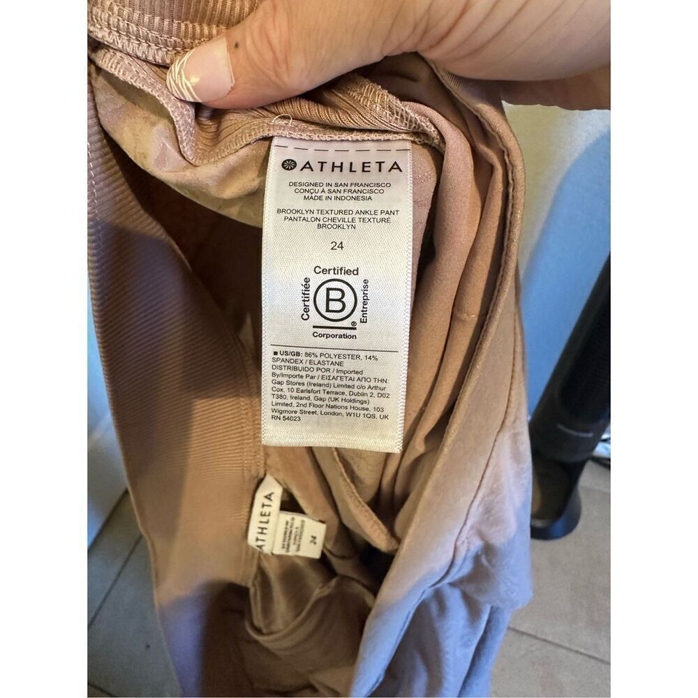 Athleta Brooklyn Mid Rise Textured Ankle Pants Women Size 24 Pink 982287 - Picture 13 of 15